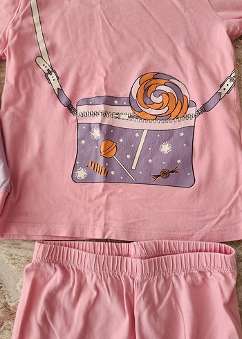 Kız Çocuk Pijama Takımı Uzun Kollu Pamuk - Görsel 2