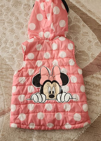 Kız Çocuk Kapüşonlu Pembe Nakışlı Yelek - Görsel 2