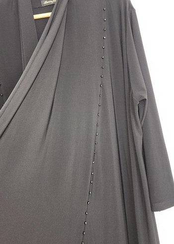 Siyah Uzun Kollu Gevşek Kesim Gotik Elbise - Görsel 8