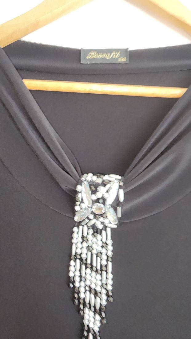 Siyah Uzun Kollu Gevşek Kesim Gotik Elbise - Görsel 3