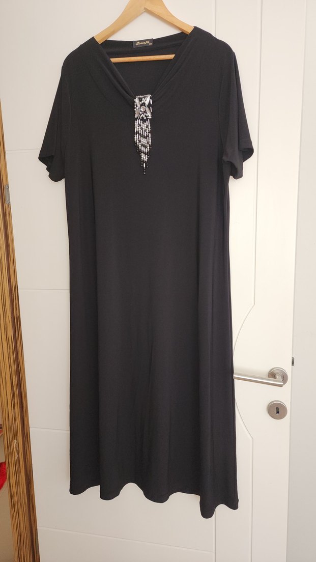 Siyah Uzun Kollu Gevşek Kesim Gotik Elbise - Görsel 2