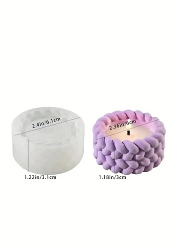 Örgülü tealight mumluk silikon kalibi