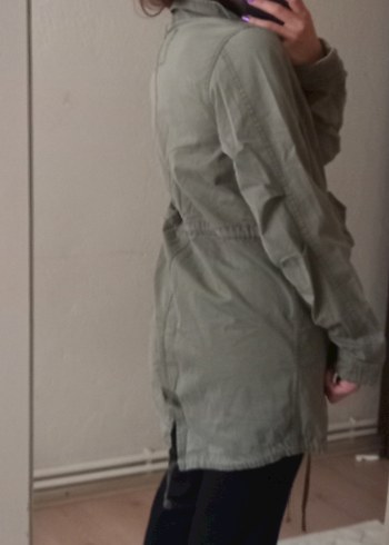 Bershka Kadın Haki Parka Ceket - Görsel 7