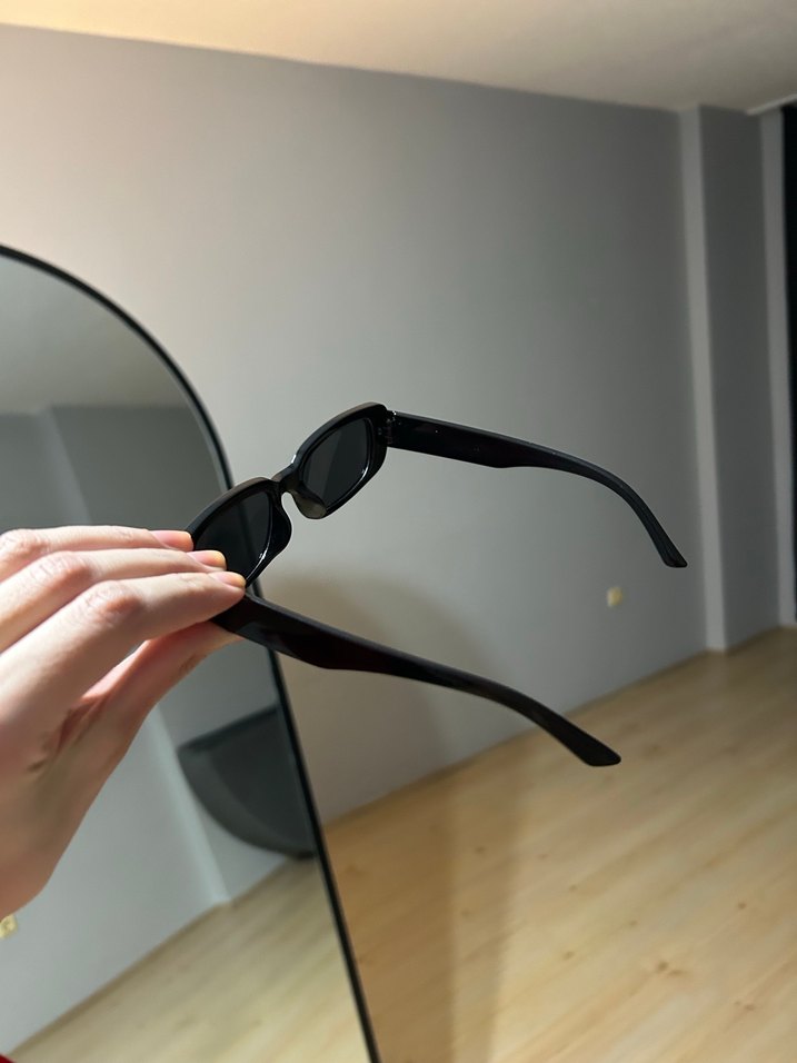 Siyah Minimalist Dikdörtgen gözlük - Görsel 5