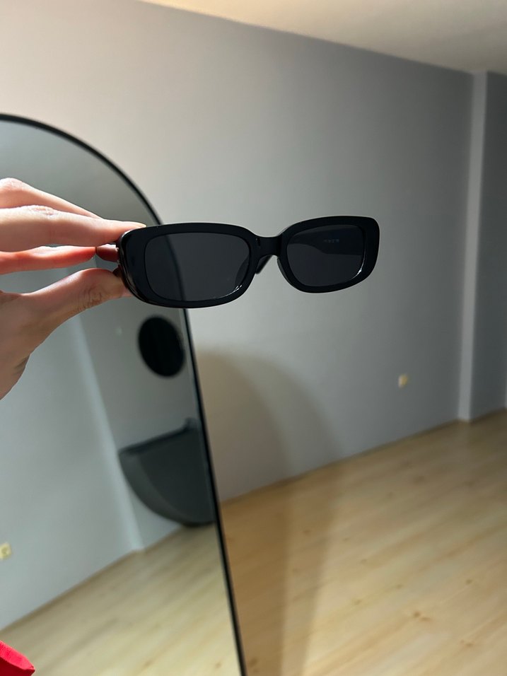 Siyah Minimalist Dikdörtgen gözlük - Görsel 2