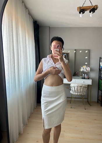 Beyaz Kalem Etek - Görsel 3