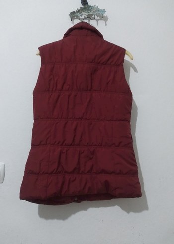 Düğmeli Bordo Yüksek Yakalı Yelek - Görsel 4