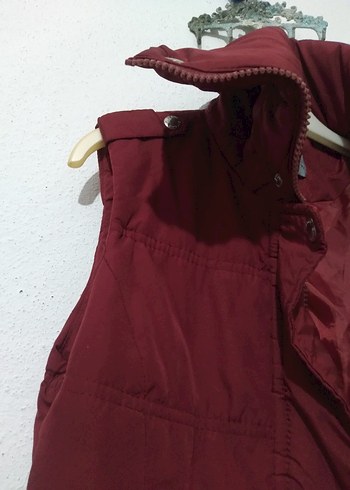 Düğmeli Bordo Yüksek Yakalı Yelek - Görsel 3