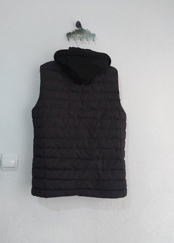 Erkek Siyah Kapüşonlu Fermuarlı Yelek - Görsel 2