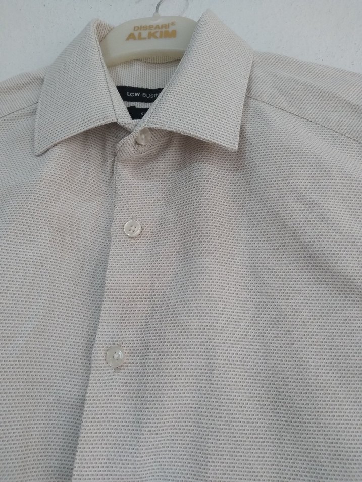 Bej Keten Erkek Gömlek - Görsel 2