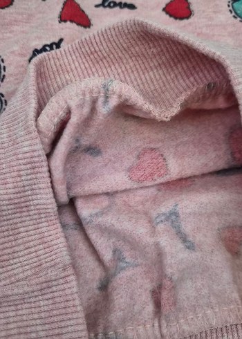 4 Yaş Beden pembe Renk Pembe Kalp Desenli Kız Eşofman Takımı