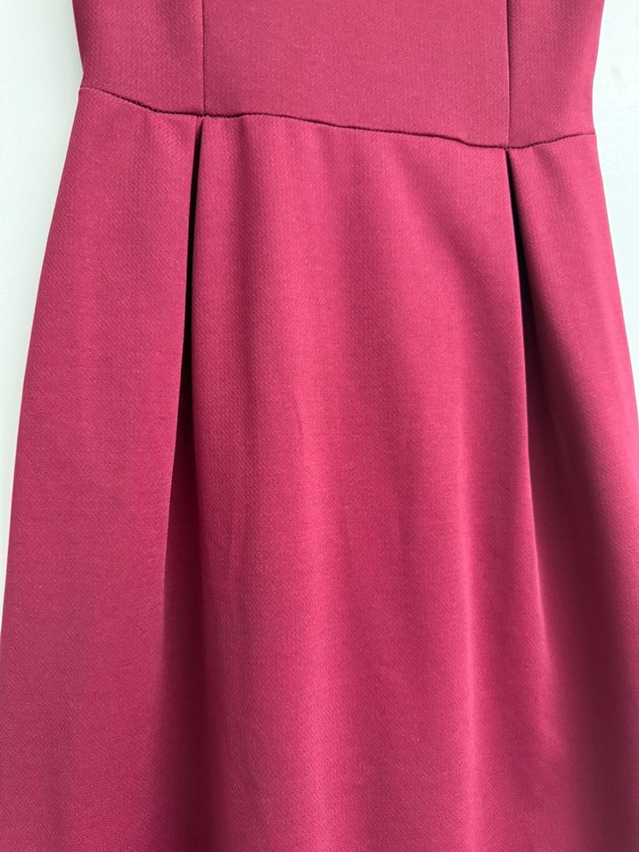 Bordo Midi Kolsuz Elbise L beden - Görsel 2