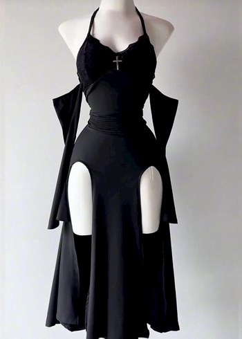 Siyah Gotik elbise
