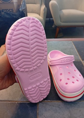 38 Beden pembe Renk Pembe Crocs Kadın Terlik Velcro Bantlı