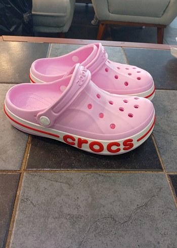 Pembe Crocs Kadın Terlik Velcro Bantlı