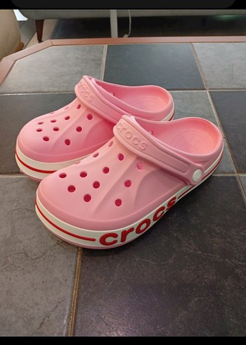Pembe Platform Topuklu Crocs Terlik