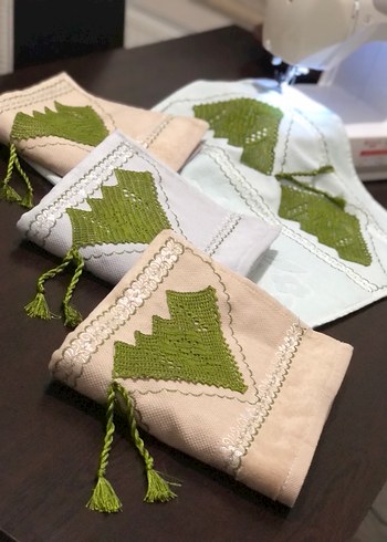 Nakışlı, mint yeşili renkli havlu 1 adet - Görsel 5