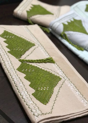 Nakışlı, mint yeşili renkli havlu 1 adet - Görsel 4