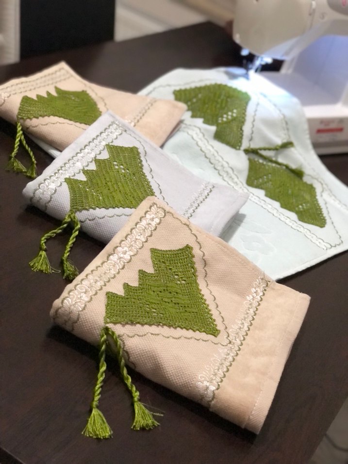 Nakışlı, mint yeşili renkli havlu 1 adet - Görsel 5