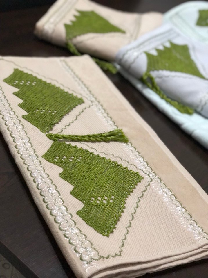 Nakışlı, mint yeşili renkli havlu 1 adet - Görsel 4