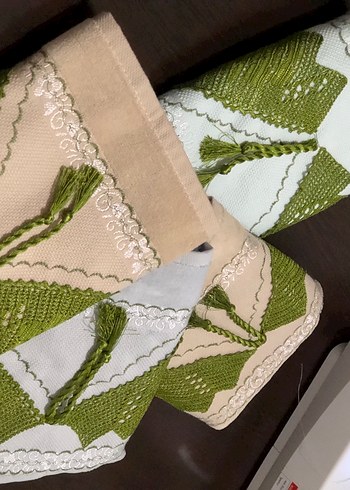 Nakışlı gri renk çeyizlik havlu 1 adet - Görsel 6