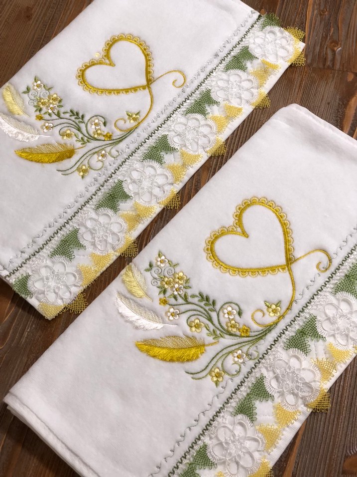 Nakışlı Beyaz Havlu  1 adet - Görsel 3