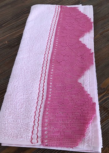 Nakışlı Pembe  bambu Havlu - Görsel 2