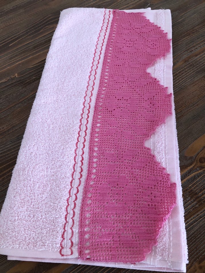 Nakışlı Pembe  bambu Havlu - Görsel 2