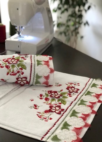 Nakışlı Beyaz Ve Renkli Havlu 1 adet - Görsel 6