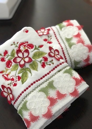 Nakışlı Beyaz Renkli havlu 1 adet - Görsel 4