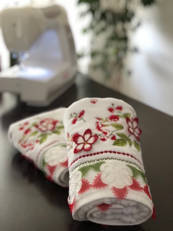 Nakışlı Beyaz Renkli havlu 1 adet - Görsel 2