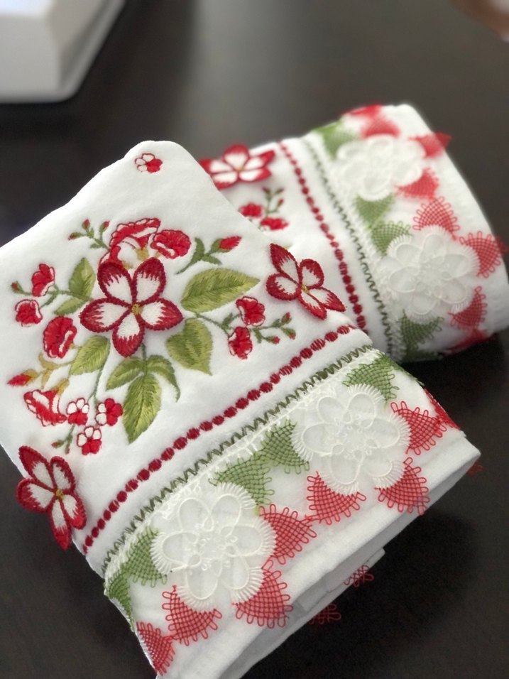 Nakışlı Beyaz Renkli havlu 1 adet - Görsel 4