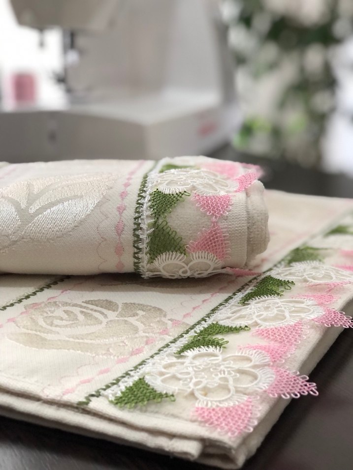 İğne oyalı el yüz havlusu - Görsel 3