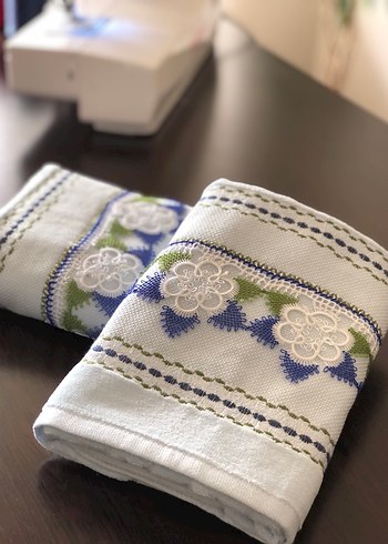 Nakışlı mavi Havlu 1 adet fiyatıdır - Görsel 10