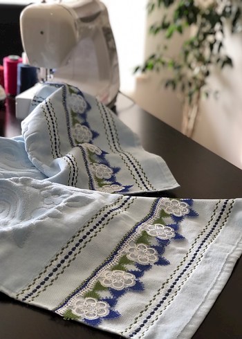 Nakışlı mavi Havlu 1 adet fiyatıdır - Görsel 5