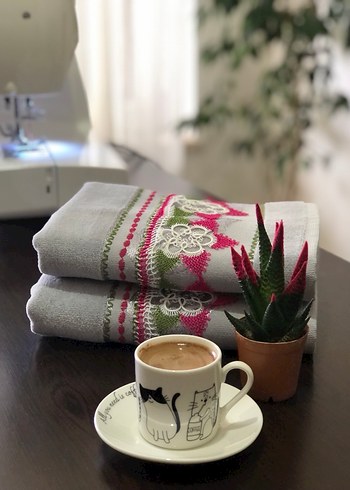 Nakışlı Bohem  Gri Havlu 1 adet fiyatı - Görsel 10