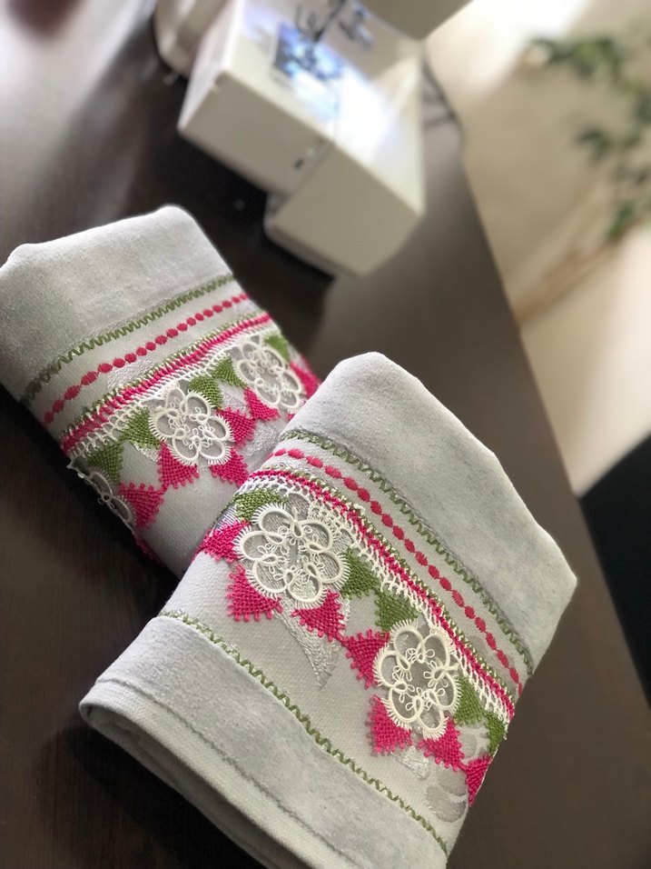 Nakışlı Gri Havlu 1 adet fiyatı - Görsel 2