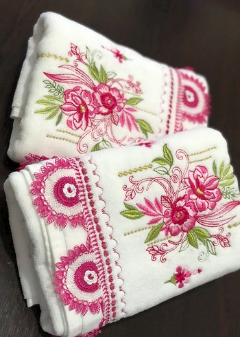 Pembe Nakışlı Geleneksel Havlu 1 adet fiyatı - Görsel 4