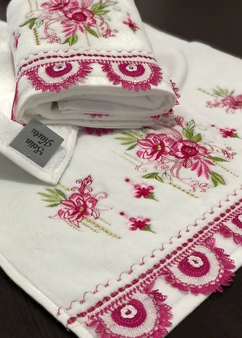 Pembe Nakışlı Geleneksel Havlu 1 adet fiyatı - Görsel 3