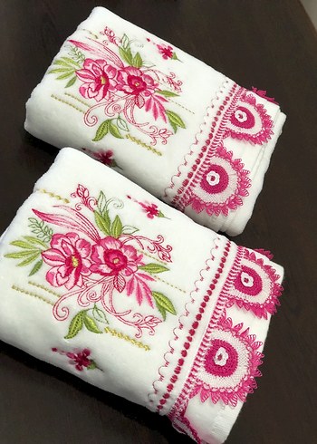 Pembe Nakışlı Geleneksel Havlu 1 adet fiyatı - Görsel 8