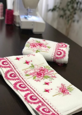 Pembe Nakışlı Geleneksel Havlu 1 adet fiyatı - Görsel 9