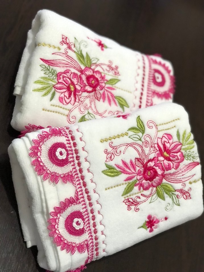 Pembe Nakışlı Geleneksel Havlu 1 adet fiyatı - Görsel 4