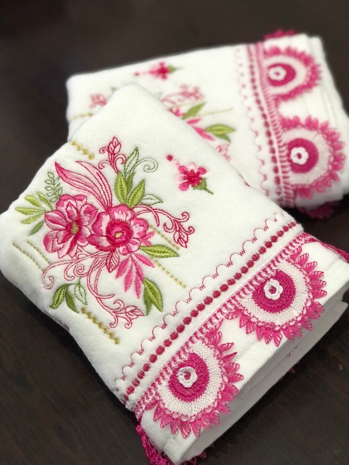 Pembe Nakışlı Geleneksel Havlu 1 adet fiyatı - Görsel 2