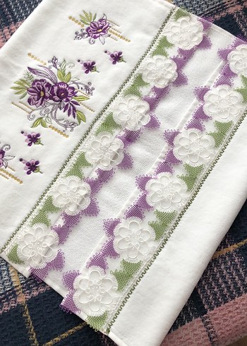 Nakışlı Beyaz El Havlusu adet fiyatıdır ilan açtırınız - Görsel 7