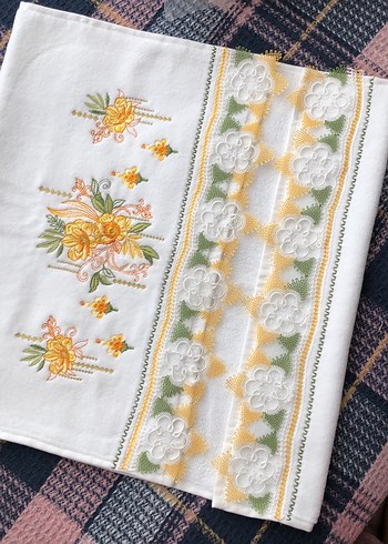 Nakışlı Beyaz El Havlusu adet fiyatıdır ilan açtırınız - Görsel 5