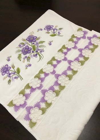 Nakışlı Beyaz El Havlusu adet fiyatıdır ilan açtırınız - Görsel 3