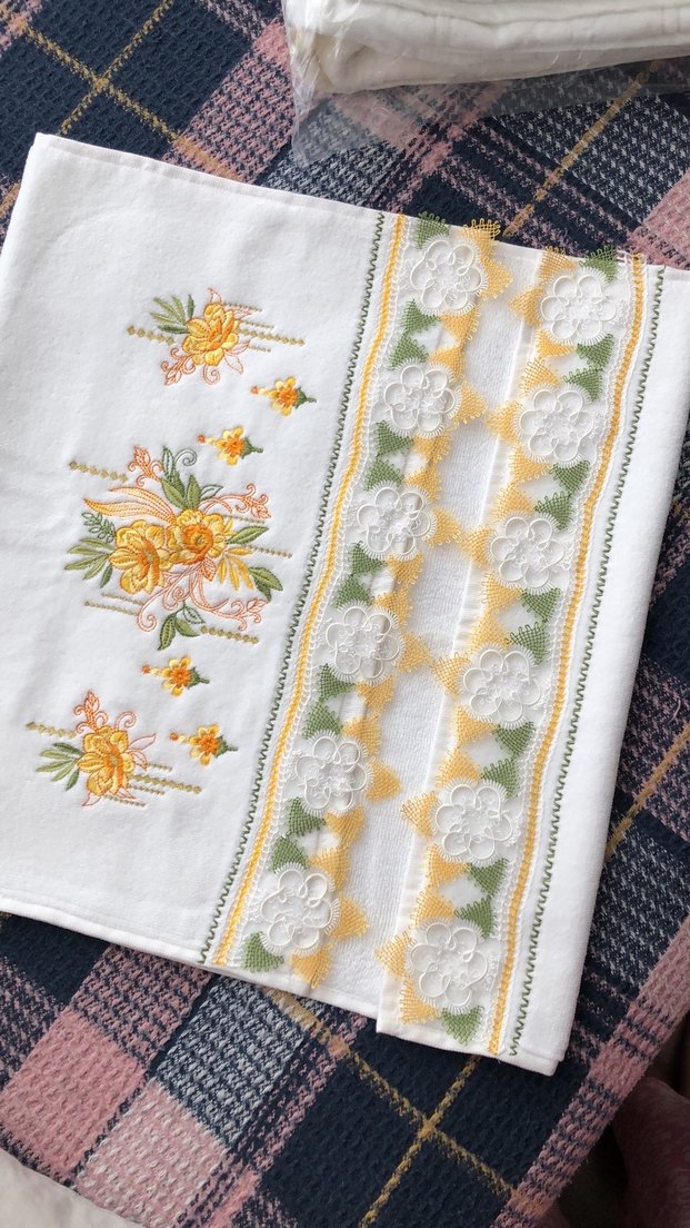 Nakışlı Beyaz El Havlusu adet fiyatıdır ilan açtırınız - Görsel 5