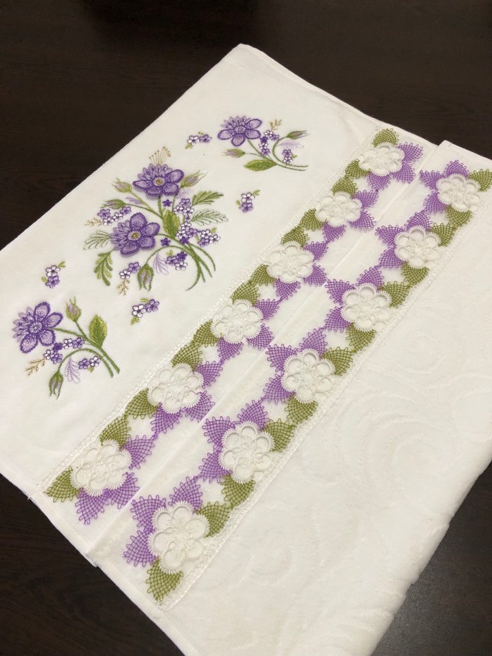 Nakışlı Beyaz El Havlusu adet fiyatıdır ilan açtırınız - Görsel 3