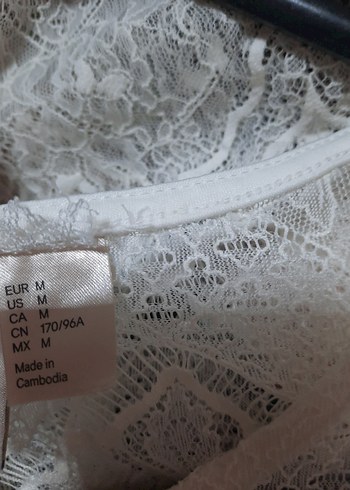 Dantel Detaylı Beyaz Hamile Tunik - Görsel 5