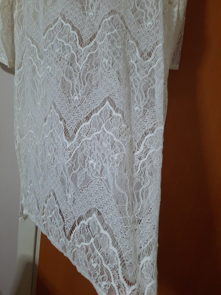 Dantel Detaylı Beyaz Hamile Tunik - Görsel 2